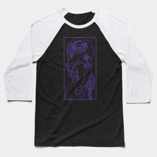 Alphonse Mucha Primevere Violet Neon Baseball T-Shirt